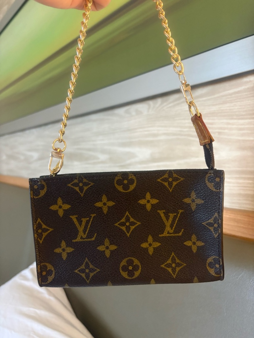 Auth LOUIS VUITTON Monogram Bucket PM Accessory Pouch